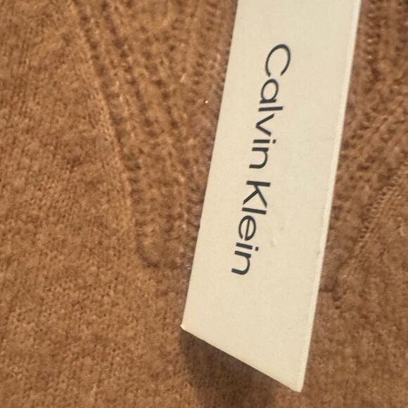 Calvin Klein Women's ​Quarter-Zip Ribbed Collar Sweater Hazelnut Size XL NWT - Picture 6 of 12